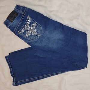 Soundgirl Western Distressed Boot Cut Jeans Size 5